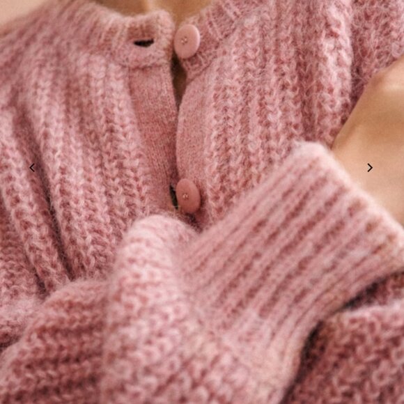 Sezane Emile Pink Cardigan Sweater - Picture 3 of 9
